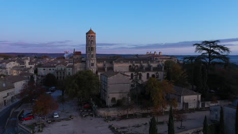 Uzès-Cathedral-during-the-dawn-sunrise-France-Gard-Saint-Theodoritus-church